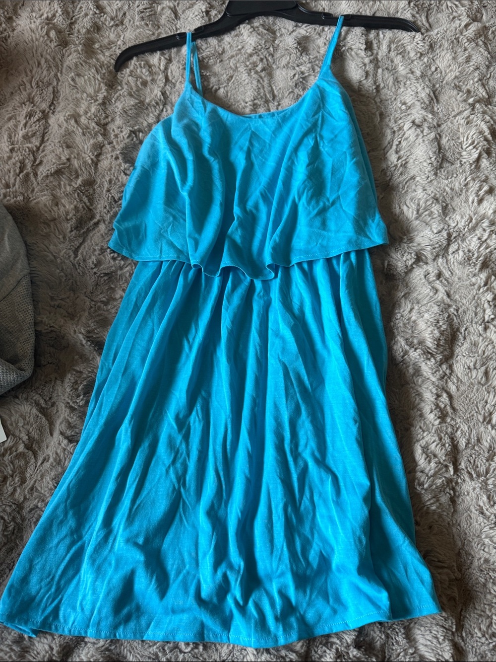 attention Bright Turquoise Scoop Neck Top